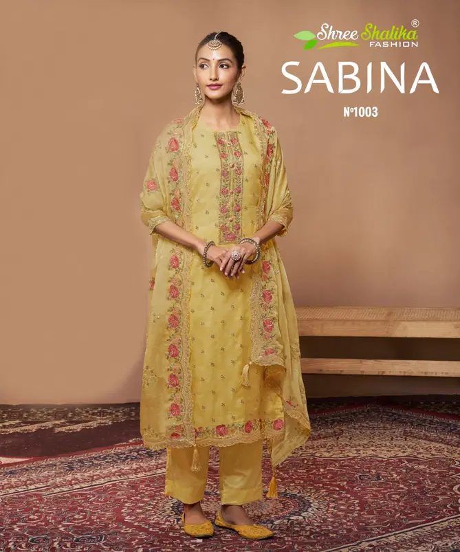 Sabina By Shree Shalika Organza Dress Material Wholesale Shop In Surat